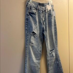 Aeropostale Light Blue Distressed Flare Jeans